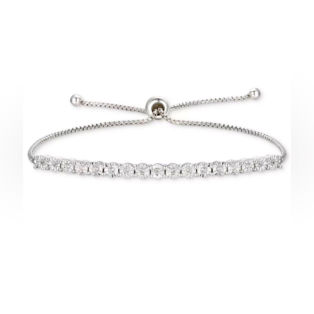 NEW Diamond Boho Tennis Bracelet 1/10 ct. t.w. Sterling Silver Women’s Jewelry - Picture 1 of 6